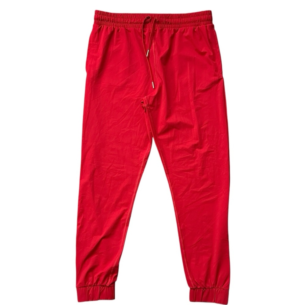 ZYIA Active Red Everywhere Zipper High Waist Lightweight Nylon Joggers Sz Medium
